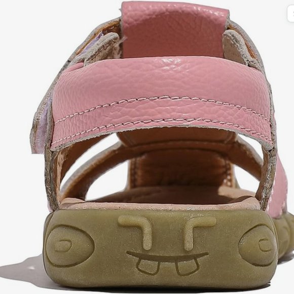 NIB DADAWEN Little Kids Leather Closed Toe Outdoor Sport Sandal Size 2 in Pink - Picture 3 of 7